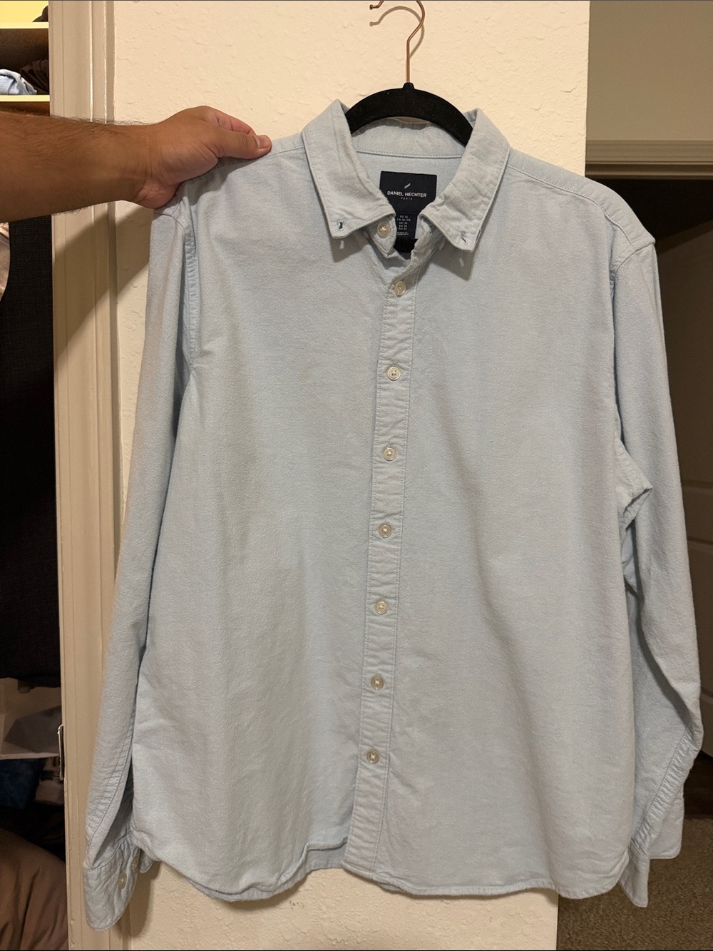 Daniel Hechter Pale Blue Casual Button-Down Shirt